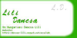 lili dancsa business card